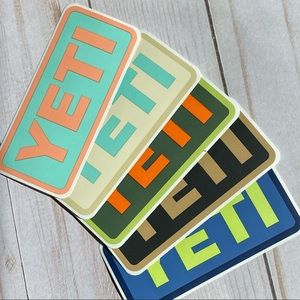 Yeti Bottle Cooler Stickers Large 4” Set of 5 NEW